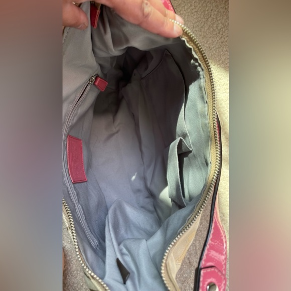 Coach Peach Signature Stripe Jacquard Hobo Bag F19281 - Picture 16 of 16